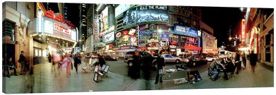 360 degree view of a city at dusk, Broadway, Manhattan, New York City, New York State, USA Canvas Art Print - Performing Arts