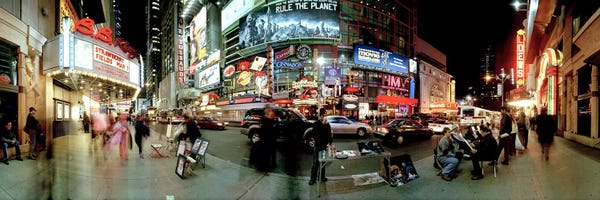 Broadway & Musicals: 360 degree view of a city at dusk, Broadway, Manhattan, New York City, New York State, USA by Panoramic Images