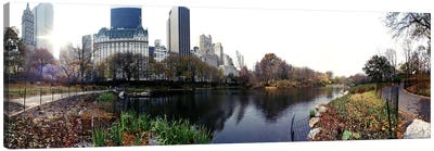 Pond in a park, Central Park, Manhattan, New York City, New York State, USA #2 Canvas Art Print - Central Park