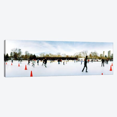 360 degree view of tourists ice skating, Wollman Rink, Central Park, Manhattan, New York City, New York State, USA Canvas Print #PIM8107} by Panoramic Images Canvas Print