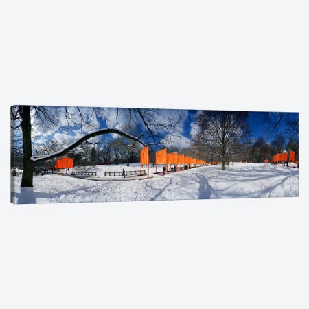 360 degree view of gates in an urban park, The Gates, Central Park, Manhattan, New York City, New York State, USA Canvas Print #PIM8110} by Panoramic Images Canvas Art Print