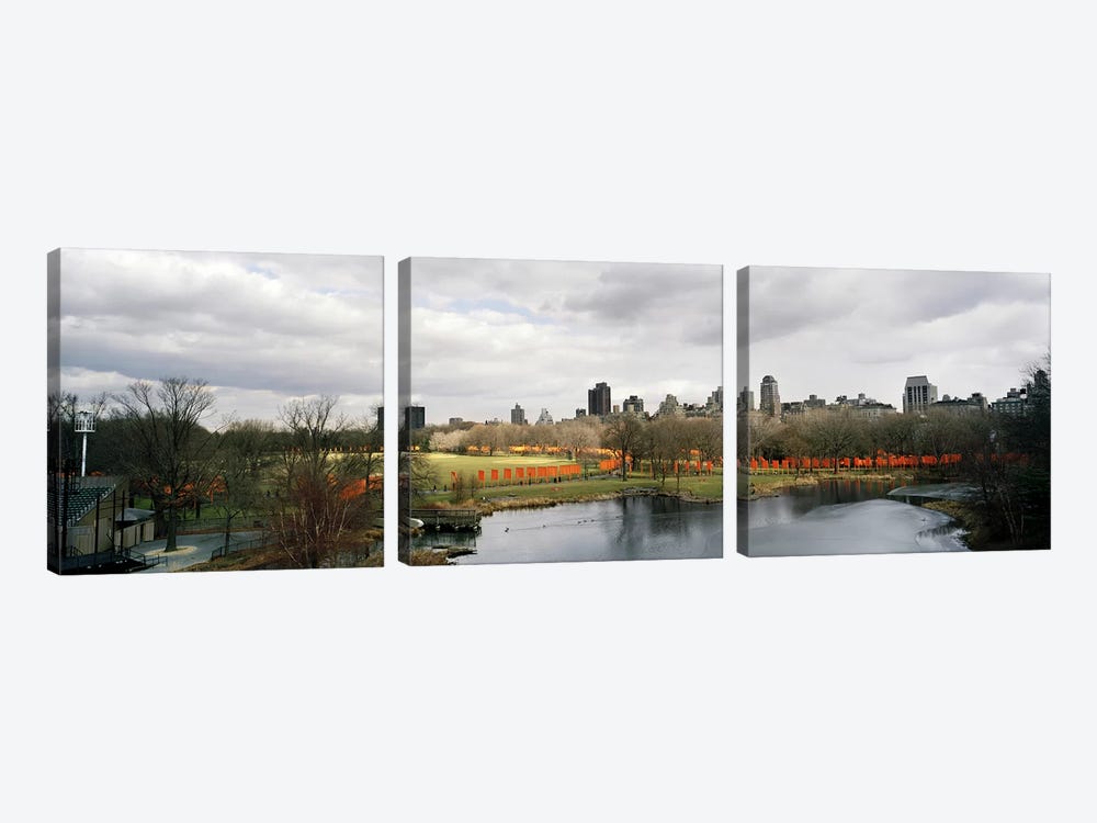 Gates in a park, The Gates, Central Park, Manhattan, New York City, New York State, USA by Panoramic Images 3-piece Art Print