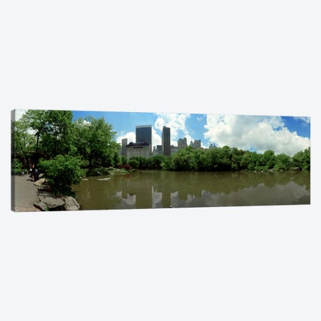 360 degree view of a pond in an urban park, Central Park, Manhattan, New York City, New York State, USA Canvas Print #PIM8114} by Panoramic Images Canvas Art