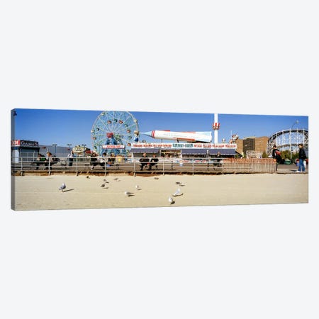 Tourists at an amusement park, Coney Island, Brooklyn, New York City, New York State, USA Canvas Print #PIM8115} by Panoramic Images Canvas Artwork