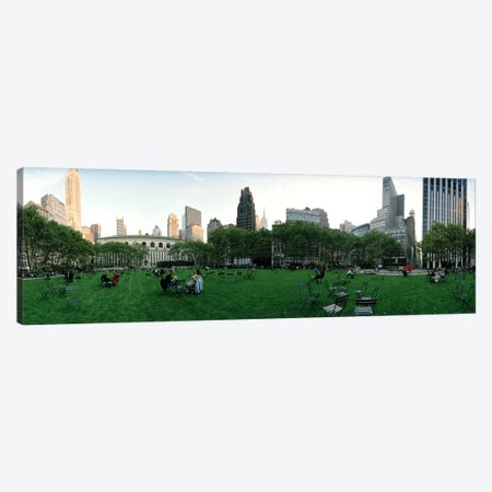 360 degree view of a public park, Bryant Park, Manhattan, New York City, New York State, USA Canvas Print #PIM8116} by Panoramic Images Canvas Artwork