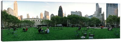360 degree view of a public park, Bryant Park, Manhattan, New York City, New York State, USA Canvas Art Print - City Parks