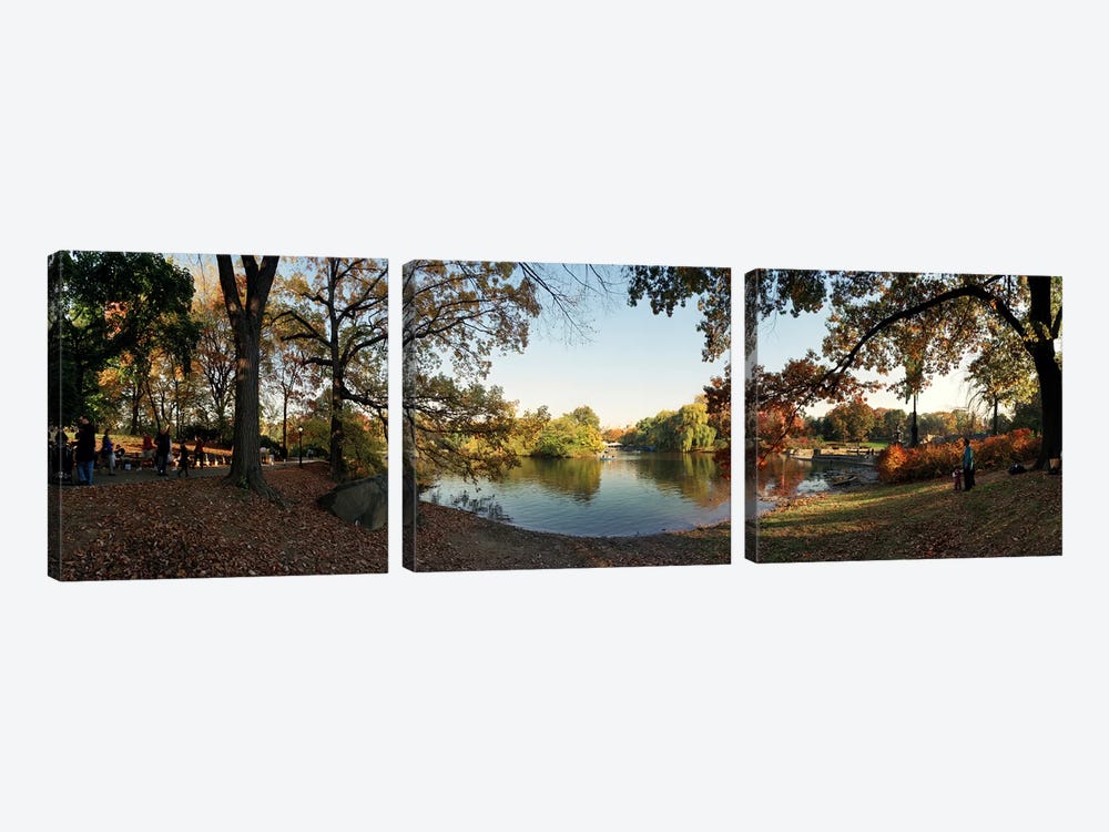 360 degree view of an urban park, Central Park, Manhattan, New York City, New York State, USA #2 by Panoramic Images 3-piece Art Print