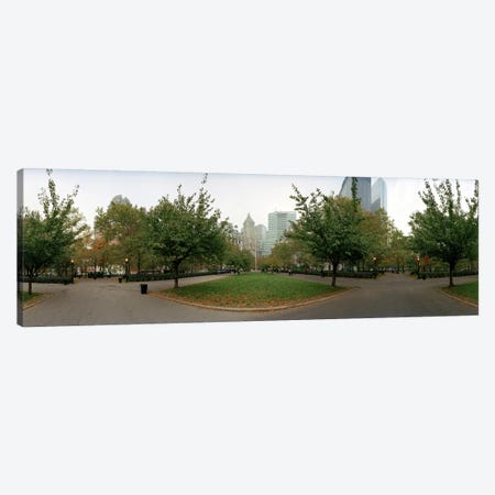360 degree view of a public park, Battery Park, Manhattan, New York City, New York State, USA Canvas Print #PIM8119} by Panoramic Images Art Print