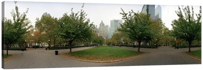 360 degree view of a public park, Battery Park, Manhattan, New York City, New York State, USA Canvas Art Print