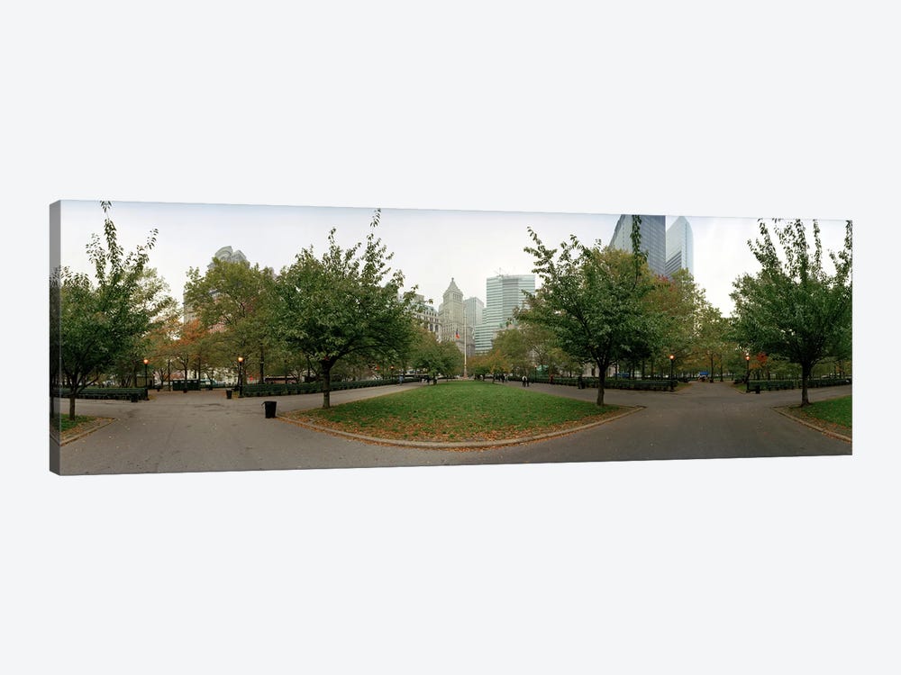 360 degree view of a public park, Battery Park, Manhattan, New York City, New York State, USA by Panoramic Images 1-piece Canvas Art
