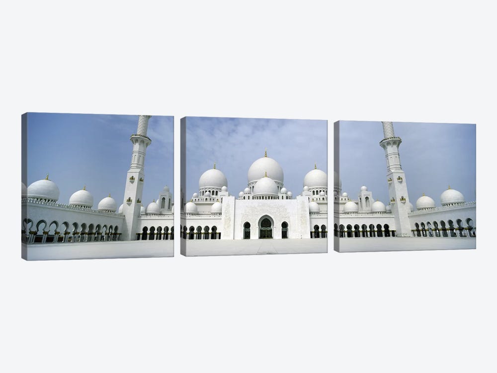 Low angle view of a mosque, Sheikh Zayed Mosque, Abu Dhabi, United Arab Emirates by Panoramic Images 3-piece Canvas Wall Art