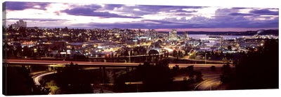 Aerial view of a city, Tacoma, Pierce County, Washington State, USA 2010 Canvas Art Print