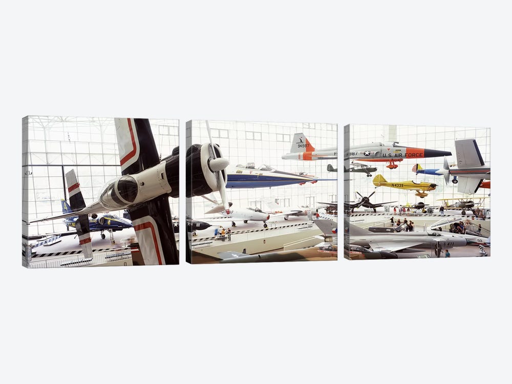 Interiors of a museum, Museum of Flight, Seattle, Washington State, USA by Panoramic Images 3-piece Canvas Art