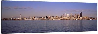 City viewed from Alki Beach, Seattle, King County, Washington State, USA 2010 Canvas Art Print - Seattle Skylines