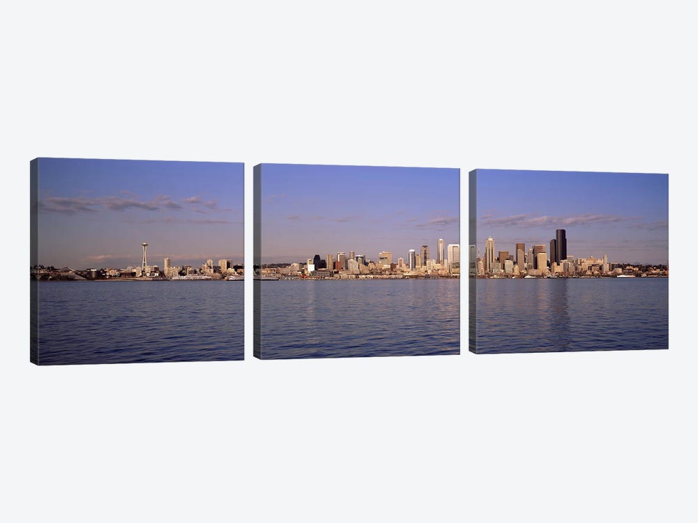 City viewed from Alki Beach, Seattle, King County, Washington State, USA 2010 by Panoramic Images 3-piece Canvas Art Print