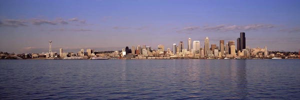 Washington: City viewed from Alki Beach, Seattle, King County, Washington State, USA 2010 by Panoramic Images