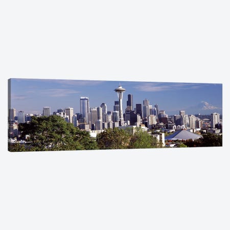 City viewed from Queen Anne Hill, Space Needle, Seattle, King County, Washington State, USA 2010 Canvas Print #PIM8145} by Panoramic Images Canvas Print