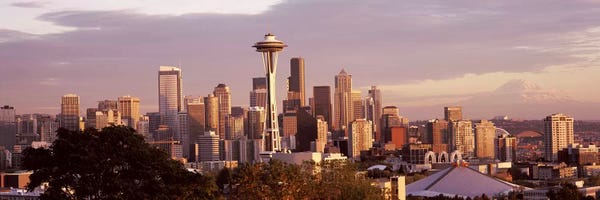 Seattle Skylines: City viewed from Queen Anne HillSpace Needle, Seattle, King County, Washington State, USA by Panoramic Images