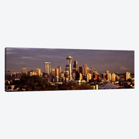 City viewed from Queen Anne Hill, Space Needle, Seattle, King County, Washington State, USA 2010 #2 Canvas Print #PIM8147} by Panoramic Images Canvas Art Print