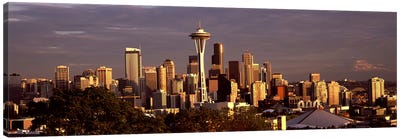 City viewed from Queen Anne Hill, Space Needle, Seattle, King County, Washington State, USA 2010 #2 Canvas Art Print - Seattle Art