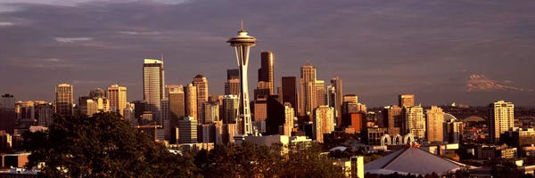 Seattle: City viewed from Queen Anne Hill II, Space Needle, Seattle, King County, Washington State, USA 2010 by Panoramic Images