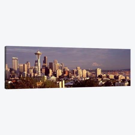 City viewed from Queen Anne Hill, Space Needle, Seattle, King County, Washington State, USA 2010 #3 Canvas Print #PIM8148} by Panoramic Images Canvas Art
