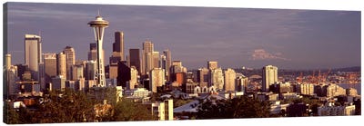 City viewed from Queen Anne Hill, Space Needle, Seattle, King County, Washington State, USA 2010 #3 Canvas Art Print - Seattle Art