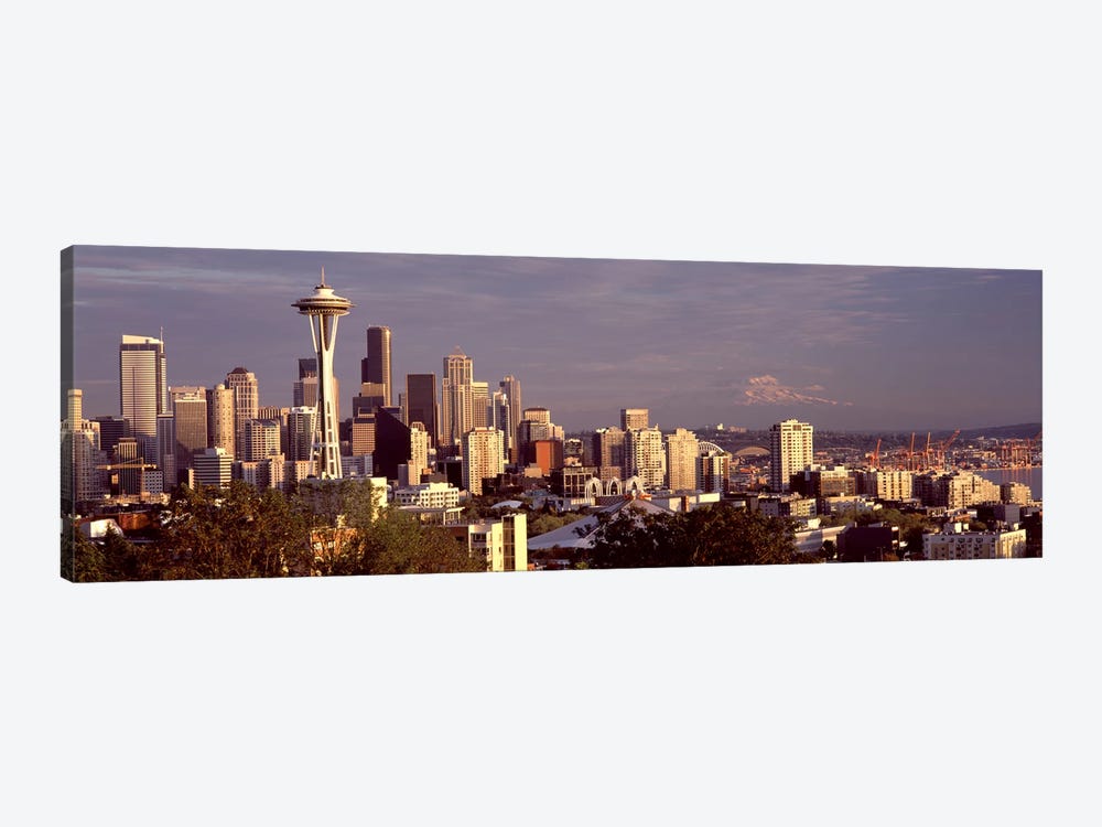 City viewed from Queen Anne Hill, Space Needle, Seattle, King County, Washington State, USA 2010 #3 by Panoramic Images 1-piece Canvas Art