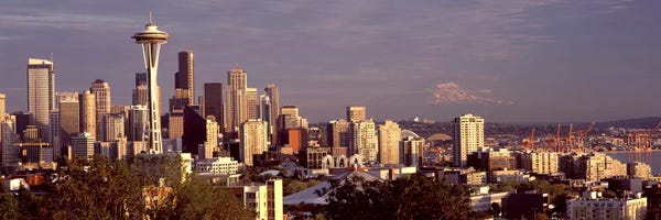 Seattle: City viewed from Queen Anne Hill III, Space Needle, Seattle, King County, Washington State, USA 2010 by Panoramic Images