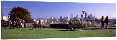City viewed from Queen Anne Hill, Space Needle, Seattle, King County, Washington State, USA 2010 #4 Canvas Art Print - Couple Art