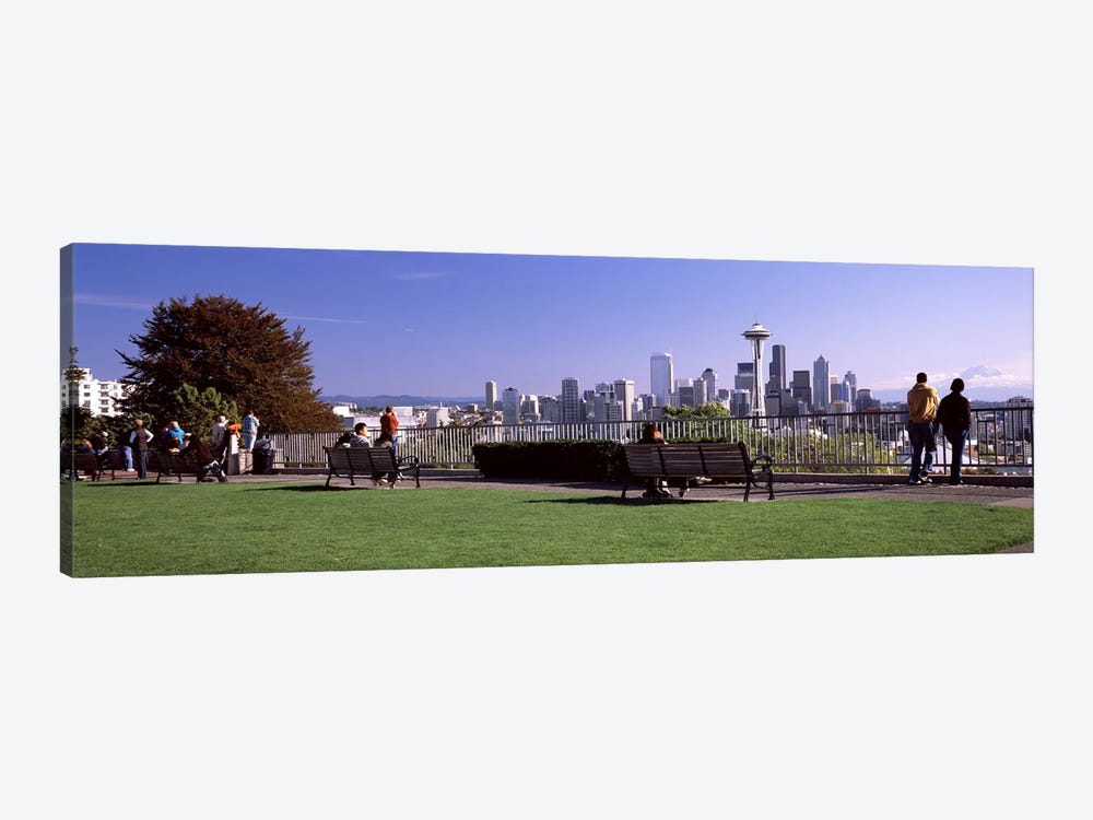 City viewed from Queen Anne Hill, Space Needle, Seattle, King County, Washington State, USA 2010 #4 by Panoramic Images 1-piece Canvas Art Print