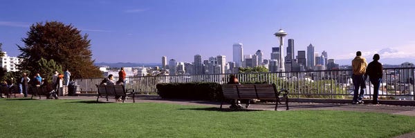 City viewed from Queen Anne Hill IV, Space Needle, Seattle, King County, Washington State, USA 2010