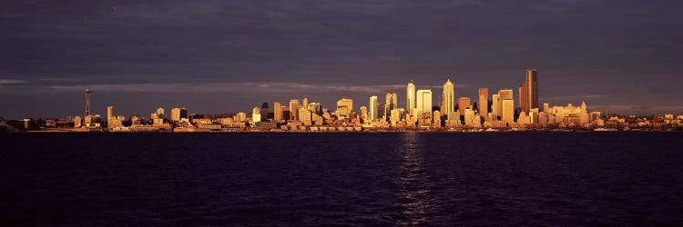 City viewed from Alki Beach, Seattle, King County, Washington State, USA