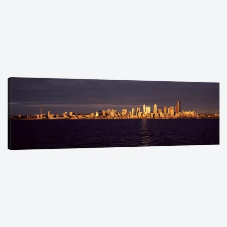 City viewed from Alki Beach, Seattle, King County, Washington State, USA Canvas Print #PIM8150} by Panoramic Images Art Print