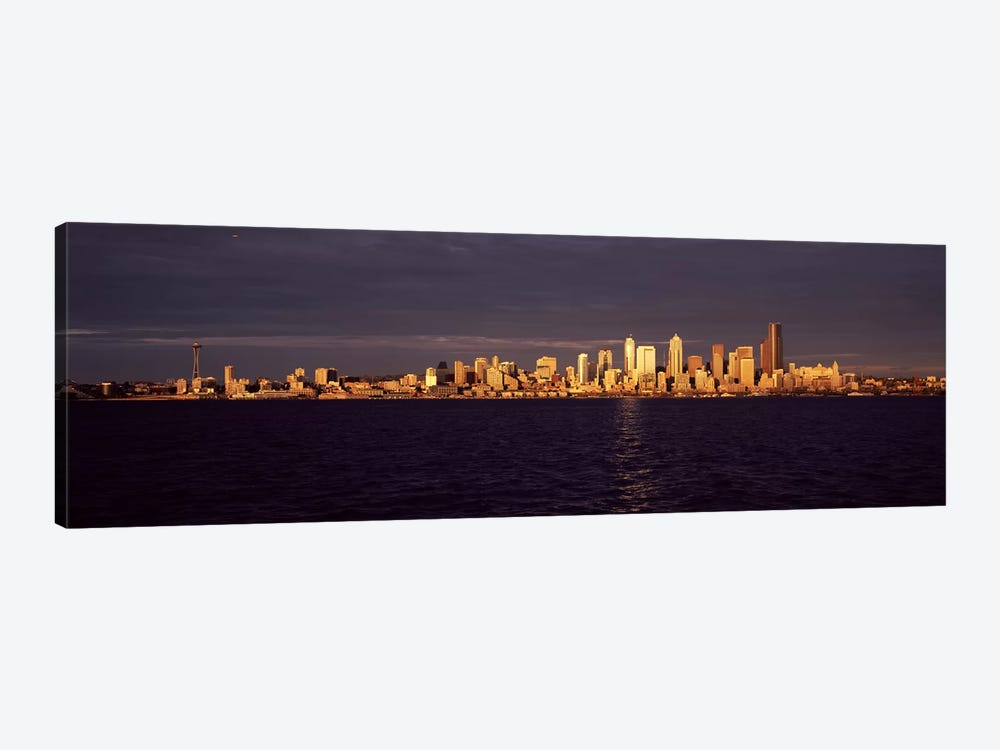 City viewed from Alki Beach, Seattle, King County, Washington State, USA by Panoramic Images 1-piece Canvas Print