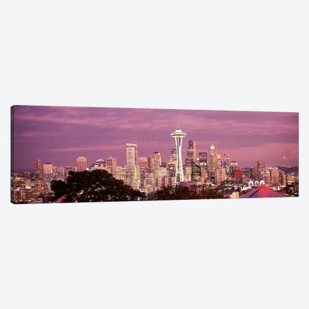 City viewed from Queen Anne Hill, Space Needle, Seattle, King County, Washington State, USA 2010 #5 Canvas Print #PIM8151} by Panoramic Images Canvas Print