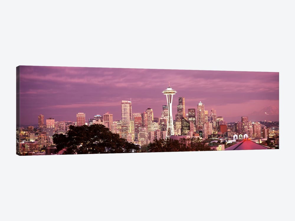 City viewed from Queen Anne Hill, Space Needle, Seattle, King County, Washington State, USA 2010 #5 by Panoramic Images 1-piece Canvas Artwork