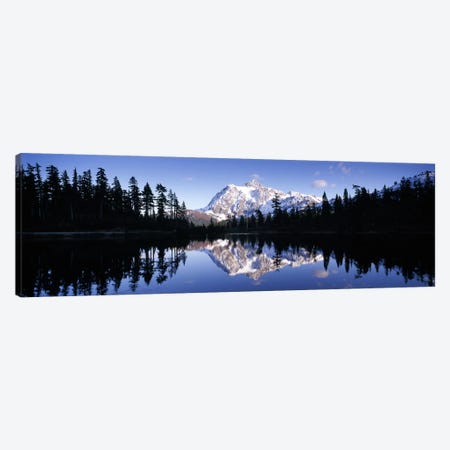 Reflection of mountains in a lake, Mt Shuksan, Picture Lake, North Cascades National Park, Washington State, USA #2 Canvas Print #PIM8155} by Panoramic Images Canvas Art