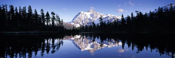 Evergreen Trees: Reflection of mountains in a lake, Mt Shuksan, Picture Lake, North Cascades National Park, Washington State, USA #2 by Panoramic Images