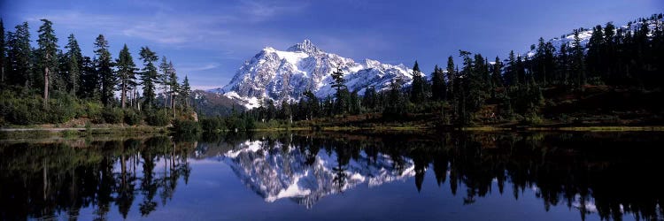 Reflection of mountains in a lake, Mt Shuksan, Picture Lake, North Cascades National Park, Washington State, USA #3