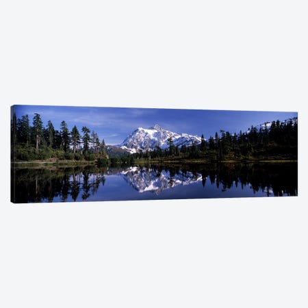 Reflection of mountains in a lake, Mt Shuksan, Picture Lake, North Cascades National Park, Washington State, USA #3 Canvas Print #PIM8157} by Panoramic Images Canvas Wall Art