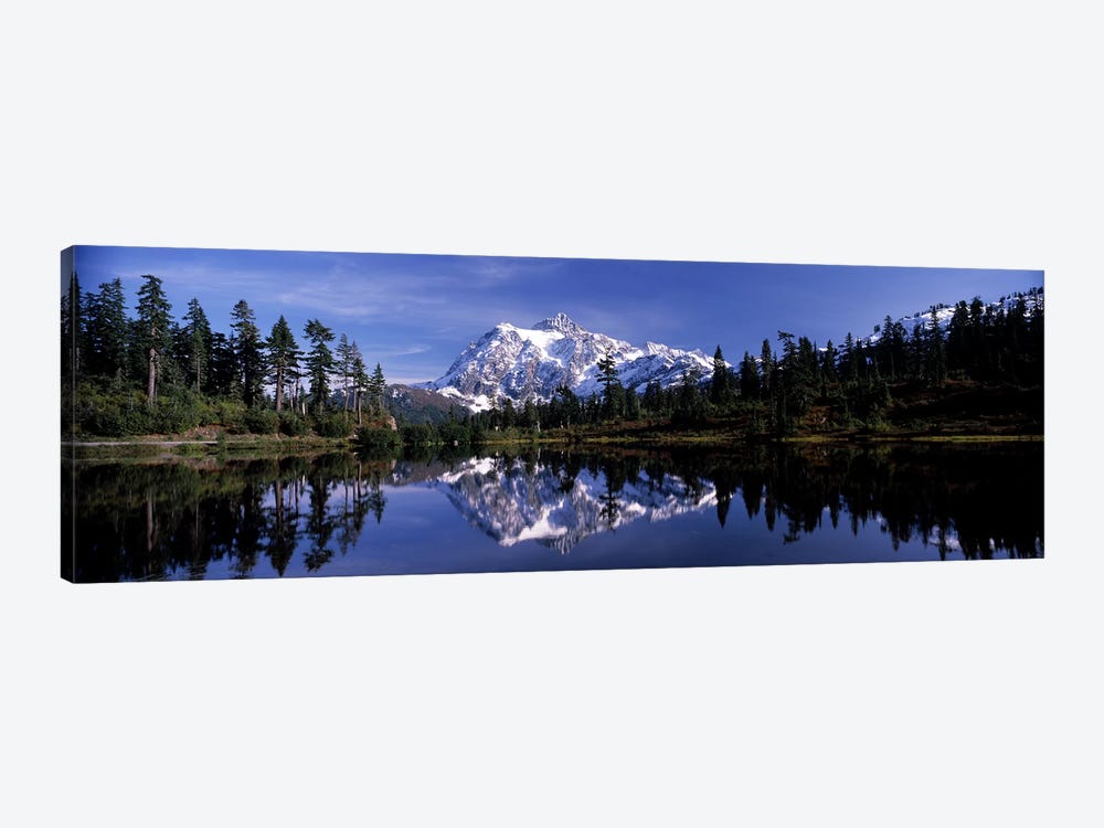 Reflection of mountains in a lake, Mt Shuksan, Picture Lake, North Cascades National Park, Washington State, USA #3 by Panoramic Images 1-piece Canvas Wall Art