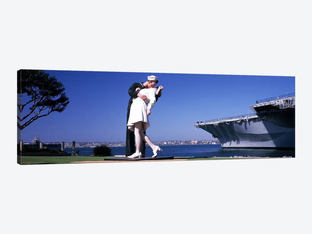 Embracing Peace (Unconditional Surrender) Statue, Tuna Harbor Park, San Diego, California, USA by Panoramic Images 1-piece Canvas Print