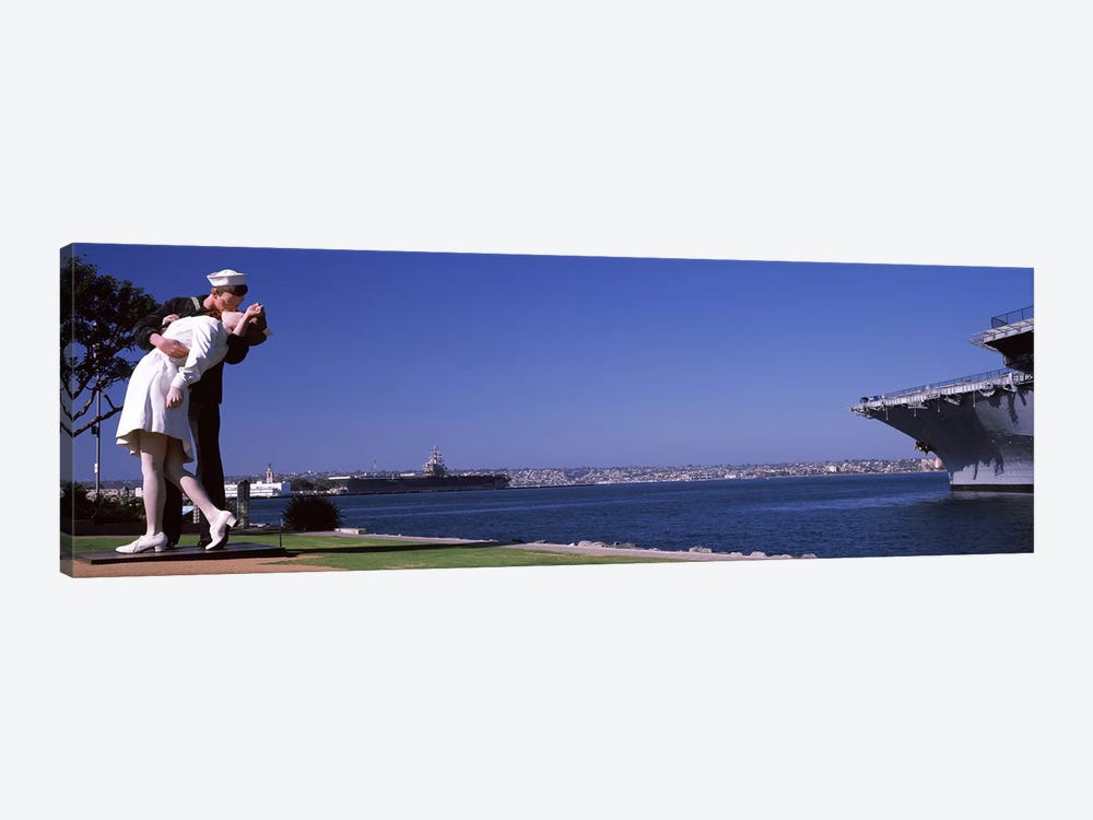 Embracing Peace Statue, Tuna Harbor Park, San Diego, California, USA by Panoramic Images 1-piece Canvas Artwork