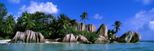 Seychelles: Granite Rock Formation Cluster, Anse Source d'Argent, La Digue, Seychelles by Panoramic Images