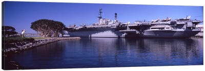 Aircraft carriers at a museum, San Diego Aircraft Carrier Museum, San Diego, California, USA Canvas Art Print - Warship Art