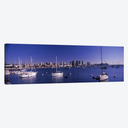 Sailboats in the bay, San Diego, California, USA 2010 Canvas Print #PIM8162} by Panoramic Images Canvas Wall Art