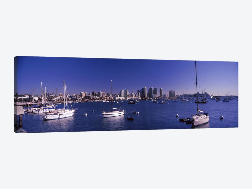 Sailboats in the bay, San Diego, California, USA 2010 by Panoramic Images 1-piece Canvas Art