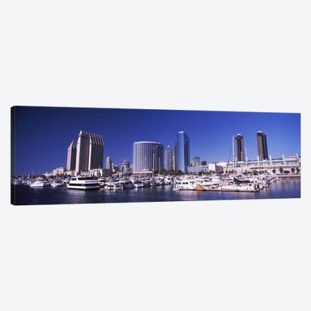 Boats at a harbor, San Diego, California, USA 2010 Canvas Print #PIM8163} by Panoramic Images Canvas Art