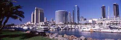 Boats at a harborSan Diego, California, USA by Panoramic Images canvas print